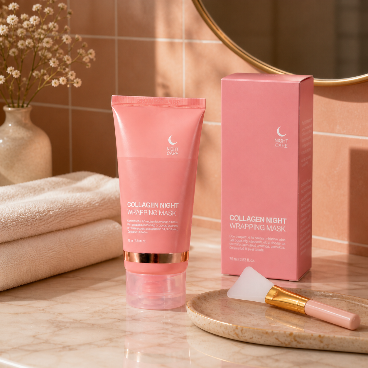 Mascarilla envolvente de colágeno con pincel aplicador